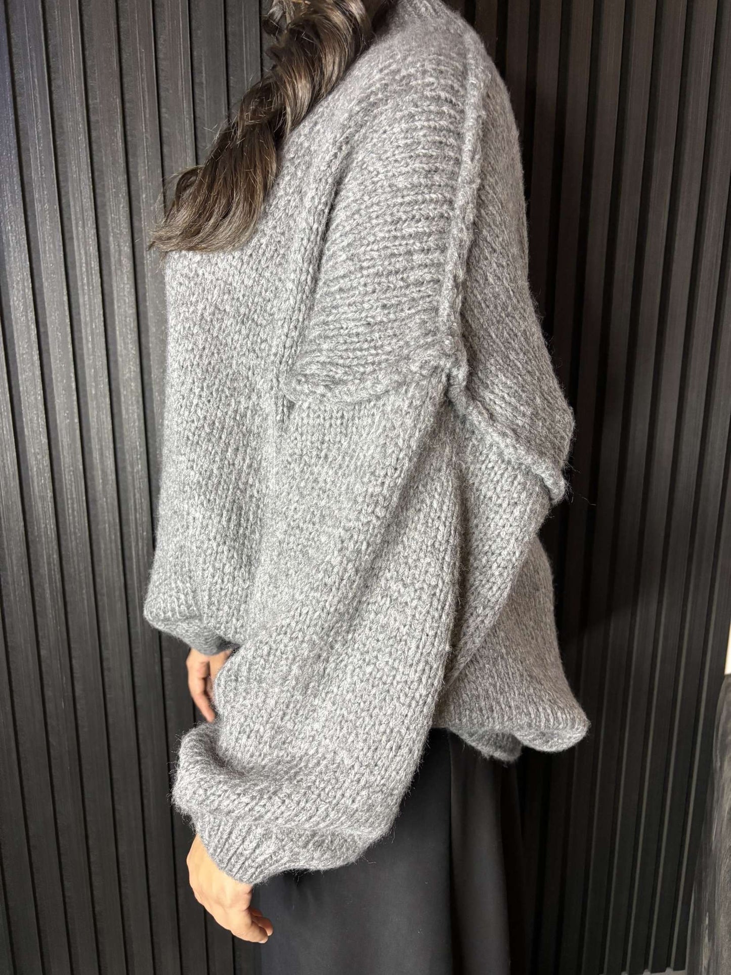 Oversized Knit Sweater Grey