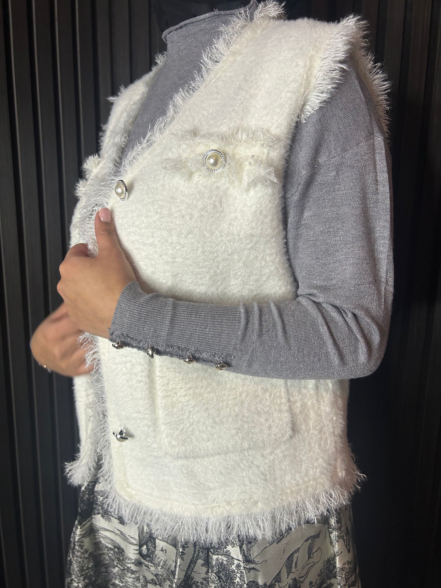 Bouclé Sleeveless Vest