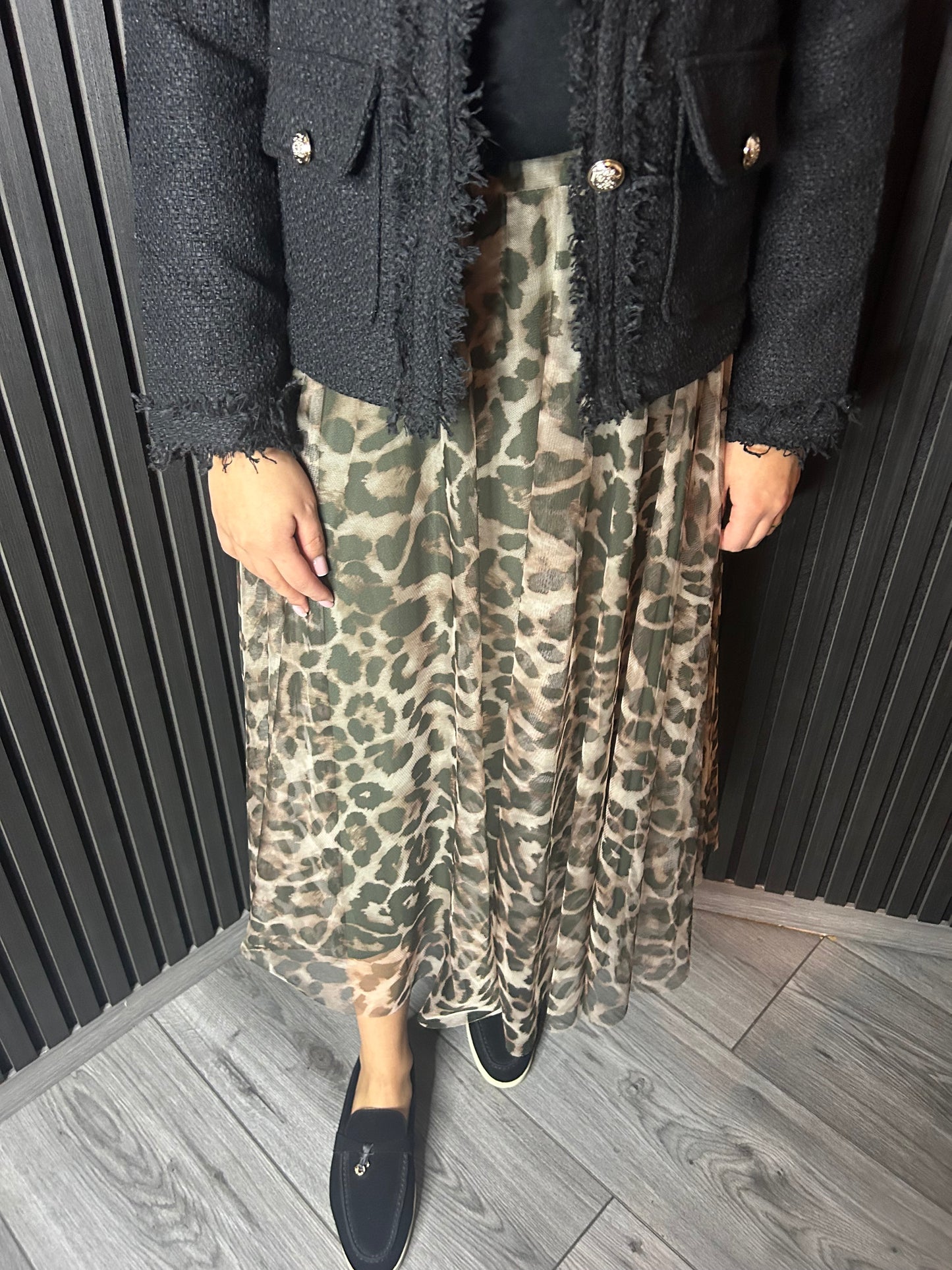 Leopard Skirt Green