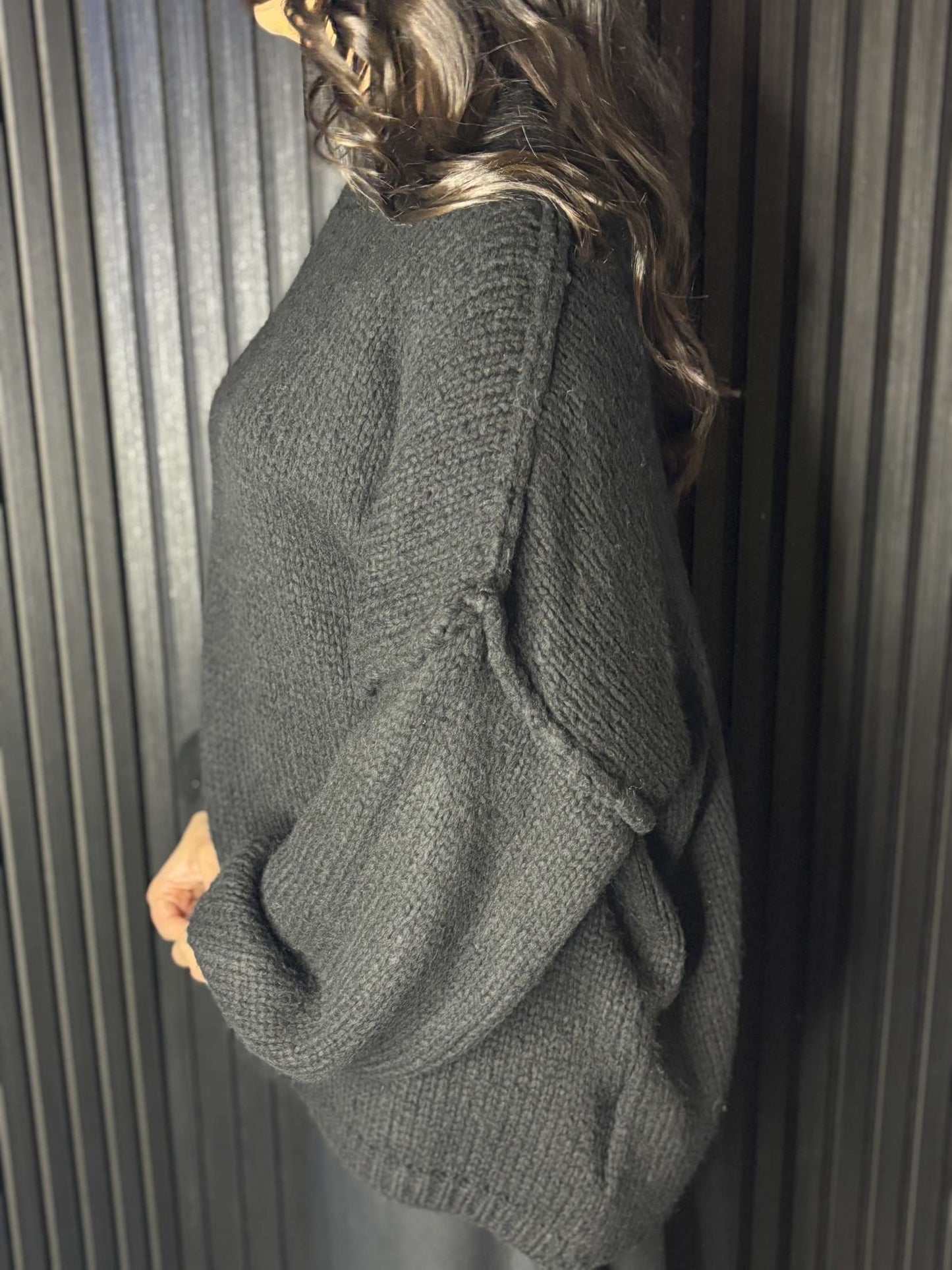 Oversized Knit Sweater Black