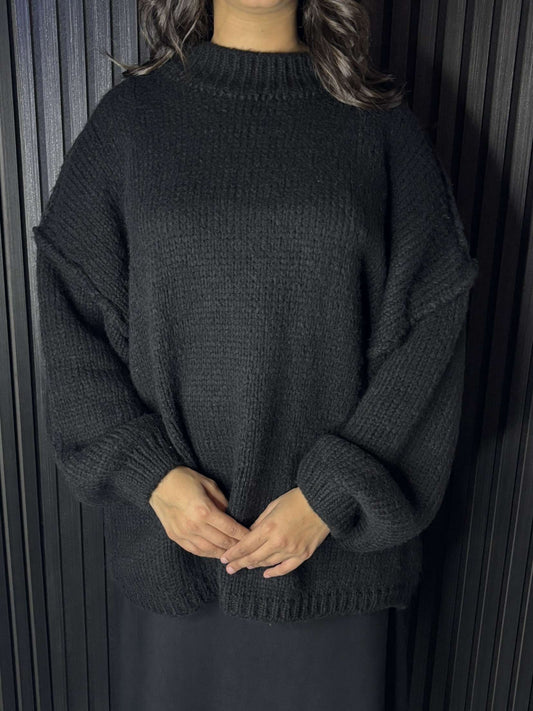 Oversized Knit Sweater Black